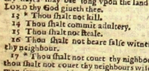 Auch Geld, Erfahrung und Bedeutung des Werks schützen nicht vor Fehlern. Auszug aus der "Bösen Bibel" von 1631.